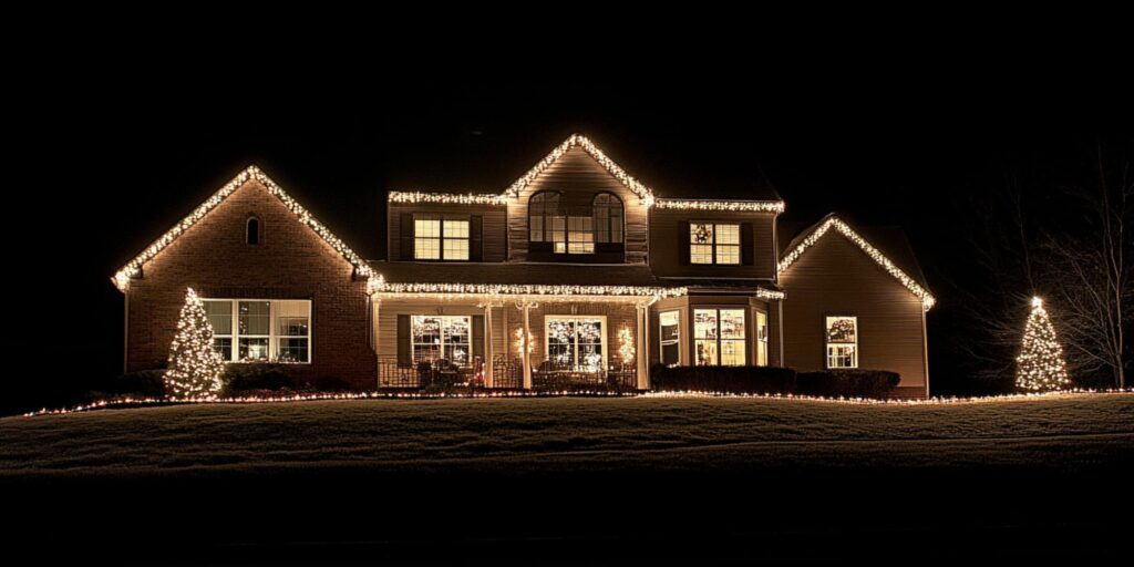 house at night With Christmas lights, concept of Guide To Christmas Holiday Lighting Installation