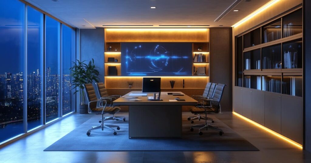 LED Lighting in Workspace, concept of LED Lighting Flexibility in Modern Workspace Design